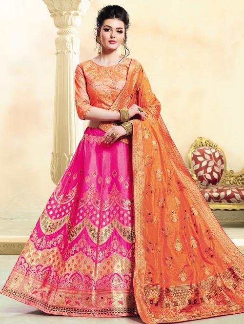 foil print a-line lehenga - 16024895 - Very Small Image - 1