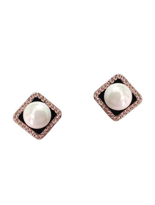 white metal studs earrings - 16025900 - Very Small Image - 1
