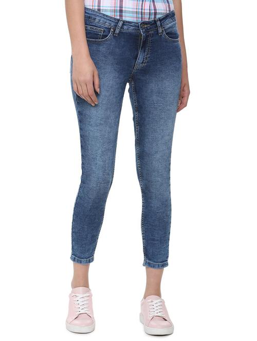 stone washed cropped jeans - 16030148 - Very Small Image - 1