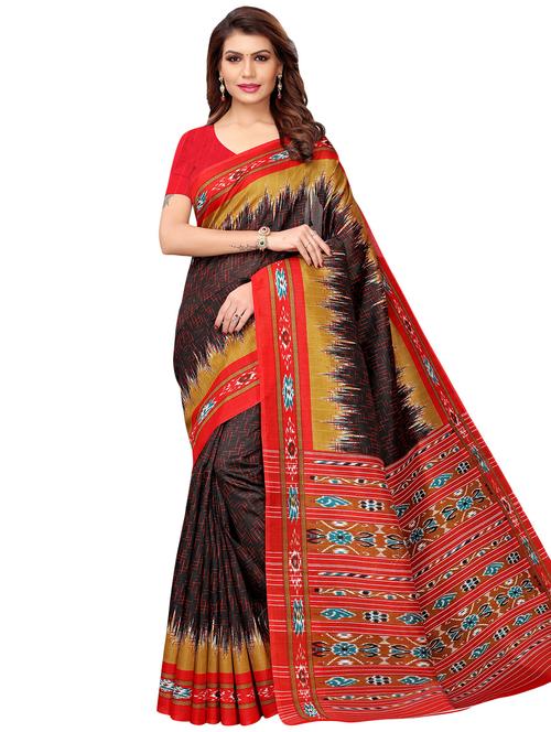 ikat black bhagalpuri saree with blouse - 16030201 - Very Small Image - 1