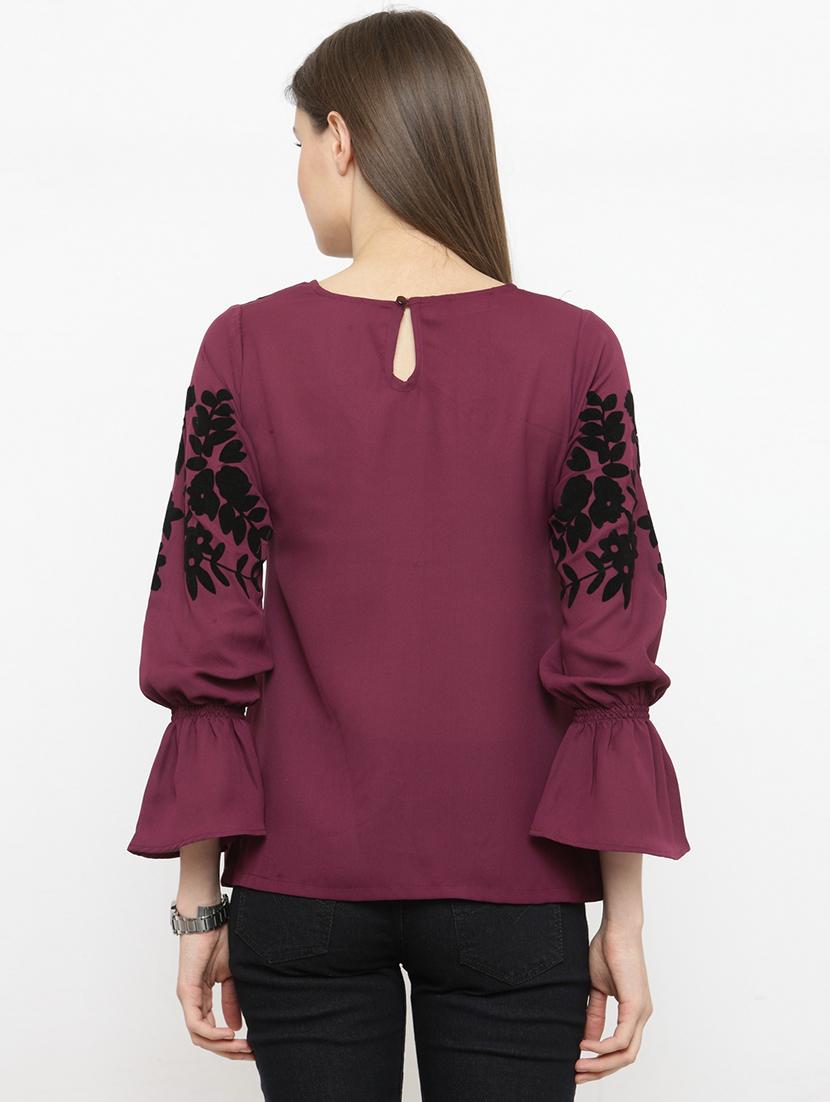 women's floral round neck top - 16030476 - Zoom Image - 2