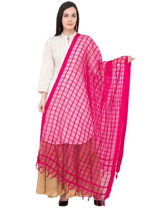checkered woven dupatta - 16039331 - Very Small Image - 1