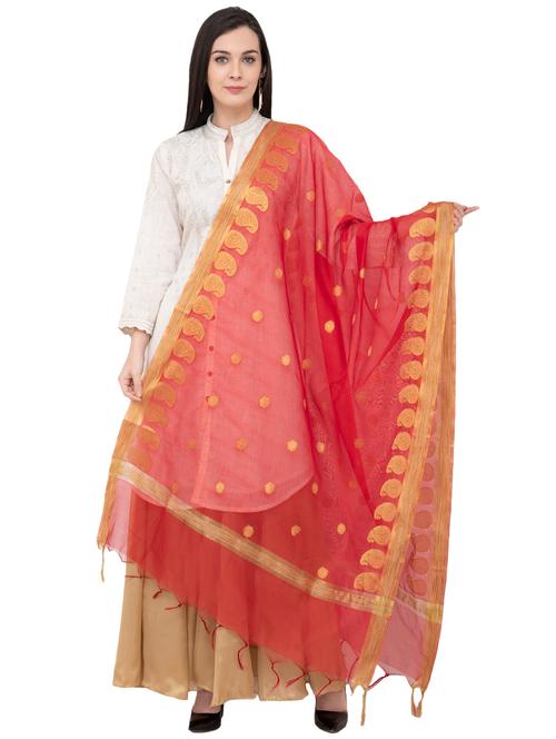 paisley zari work woven dupatta - 16039336 - Very Small Image - 1