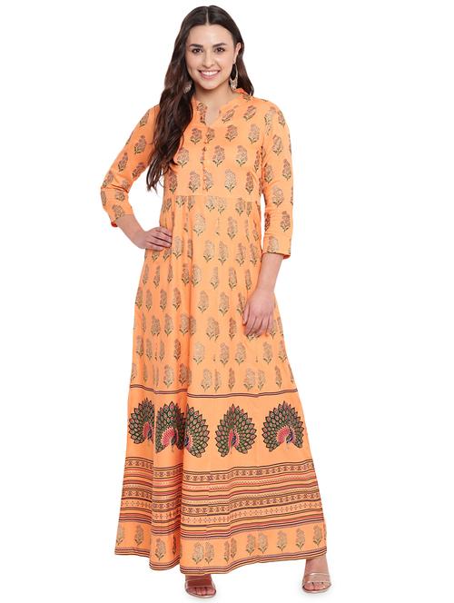 printed anarkali ethnic dress - 16039894 - Very Small Image - 1