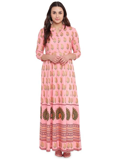 printed anarkali ethnic dress - 16039895 - Very Small Image - 1
