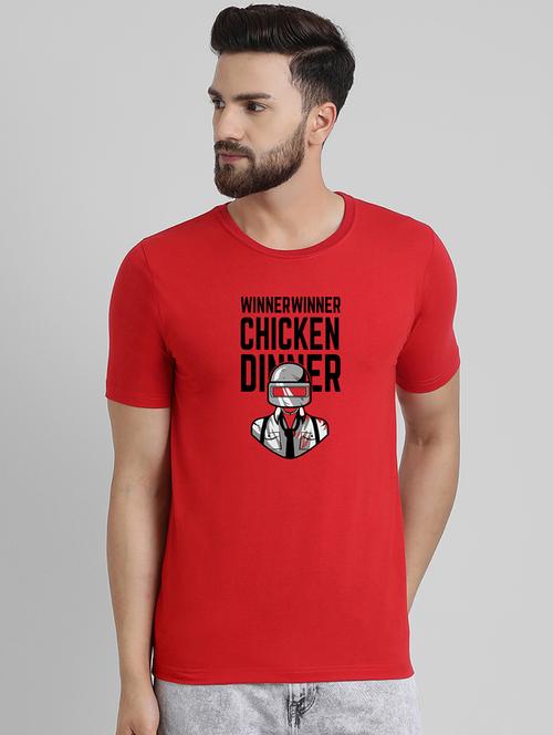 red pubg chest print t-shirt - 16039912 - Very Small Image - 1