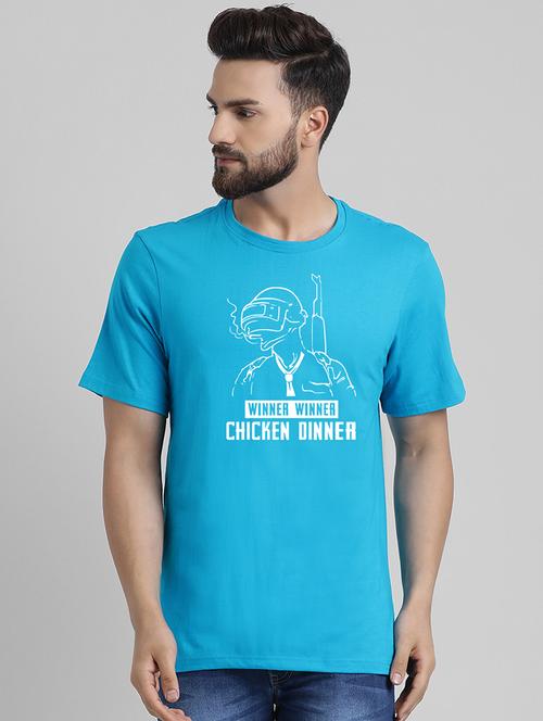 blue chest print t-shirt - 16039964 - Very Small Image - 1