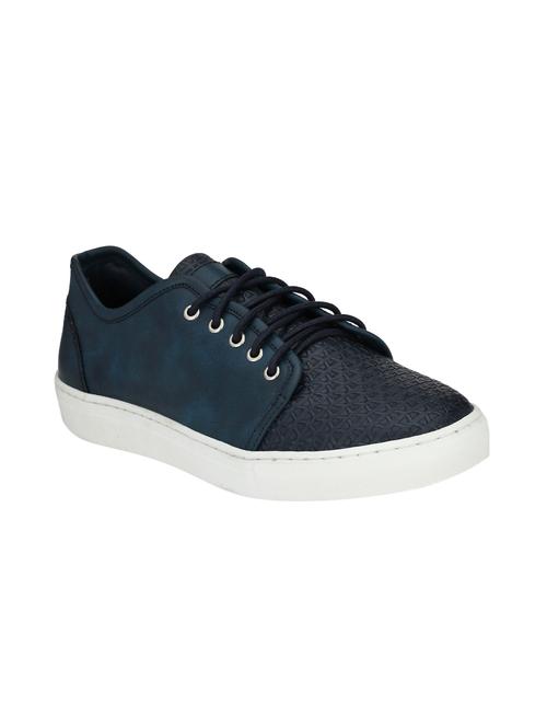 blue leatherette lace up sneakers - 16040359 - Very Small Image - 1