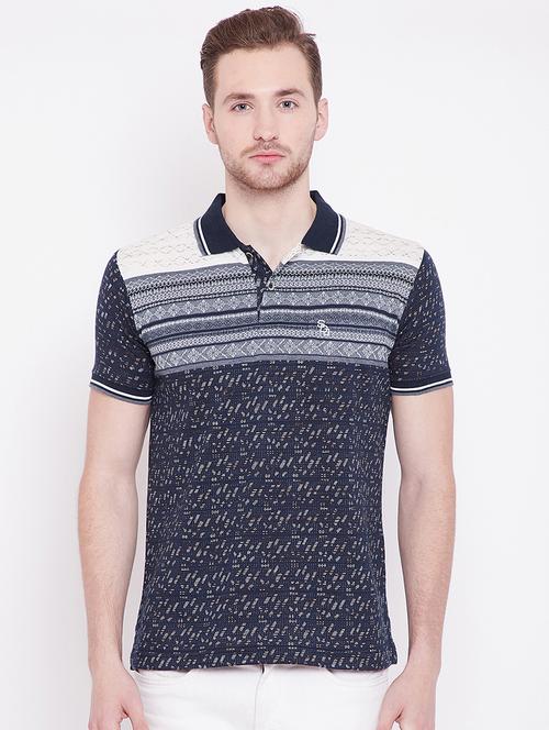 navy blue all over print t-shirt - 16041719 - Very Small Image - 1