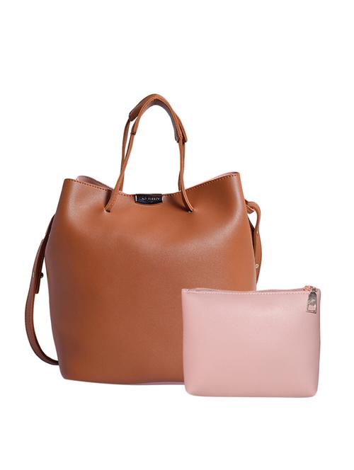 pink leatherette (pu) hobo handbag and pouch - 16042336 - Very Small Image - 1