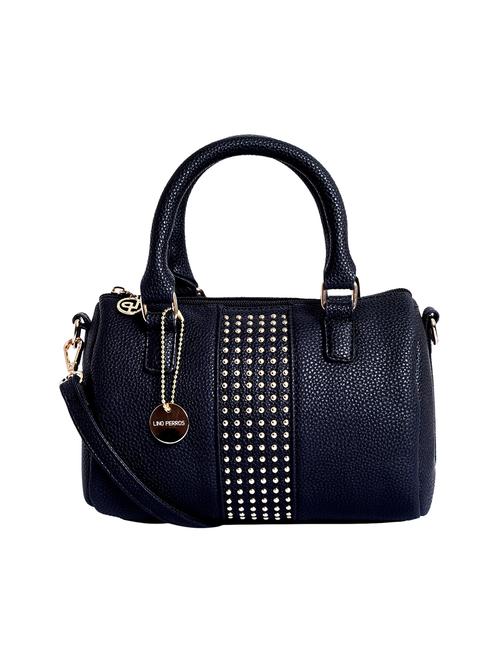 black leatherette (pu) fashion satchel - 16044109 - Very Small Image - 1
