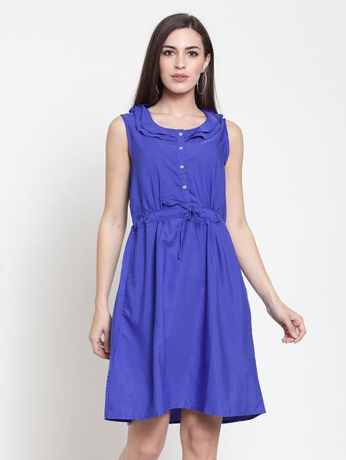 women's fit & flare solid dress - 16045603 - Very Small Image - 1