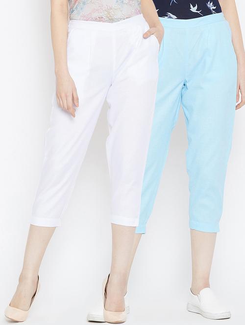 set of 2 pleat detail cropped pants - 16047325 - Very Small Image - 1