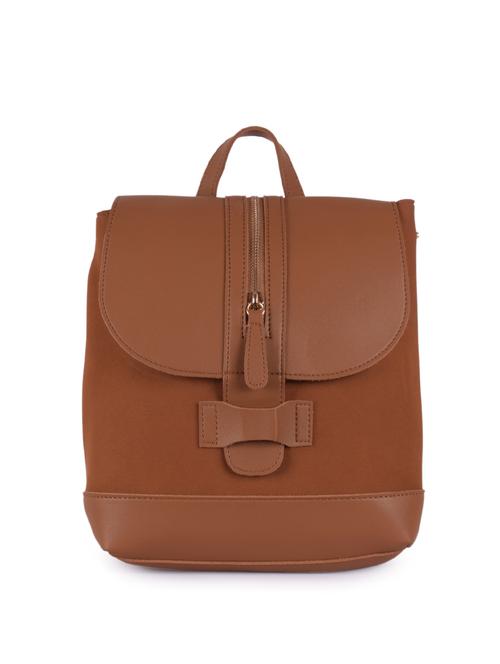 tan leatherette (pu) fashion backpack - 16047392 - Very Small Image - 1