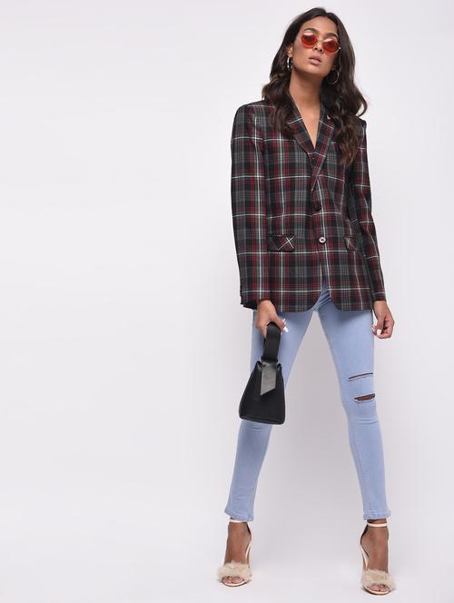 knee slit ankle length jeans - 16047755 - Very Small Image - 1