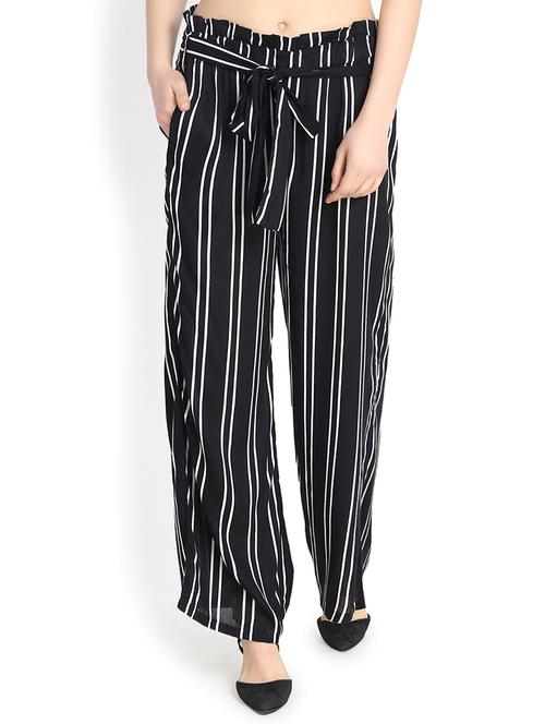 paper bag waist striped palazzo - 16048098 - Very Small Image - 1
