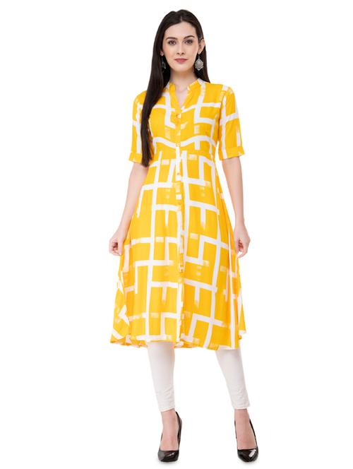 geometrical a-line kurta with tassels - 16048209 - Very Small Image - 1