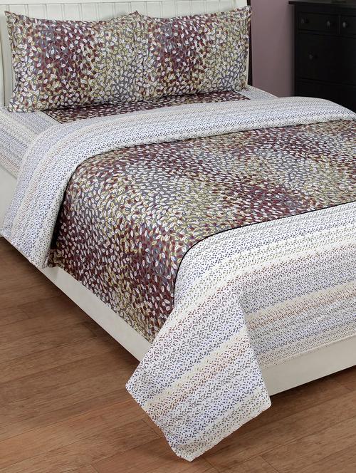 cotton double bedsheet with 2 pillow covers - 16049010 - Very Small Image - 1