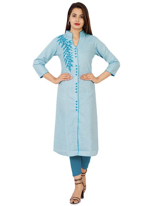 embroidered straight kurta - 16049422 - Very Small Image - 1