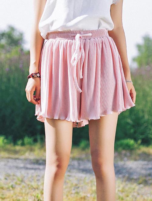 accordion pleat drawstring skorts - 16049950 - Very Small Image - 1