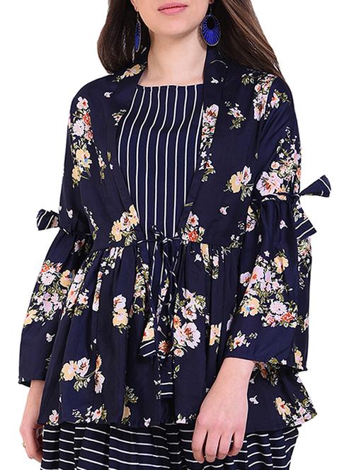 blue crepe shrug - 16050010 - Very Small Image - 1