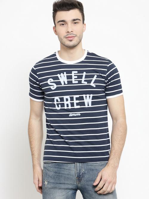 navy blue striped t-shirt - 16051657 - Very Small Image - 1