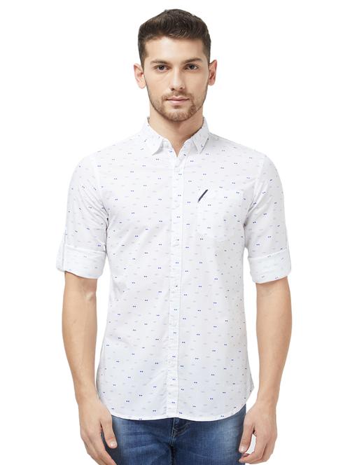 white printed casual shirt - 16052770 - Very Small Image - 1