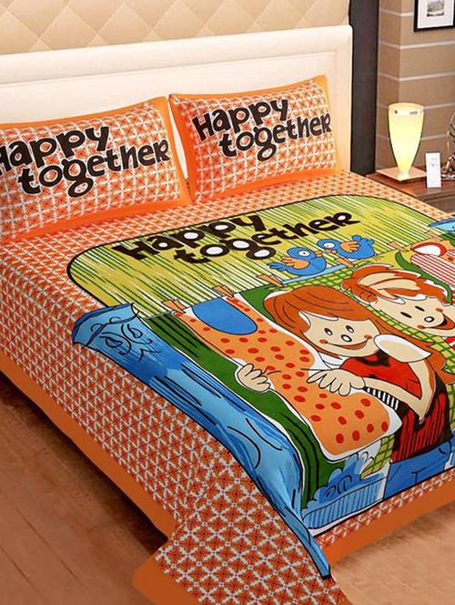 jaipuri cotton double bedsheet  with 2 pillow covers - 16052996 - Very Small Image - 1