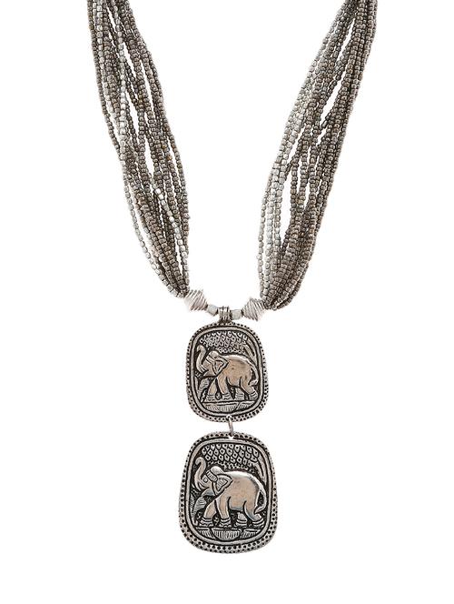 silver metal necklace - 16053542 - Very Small Image - 1