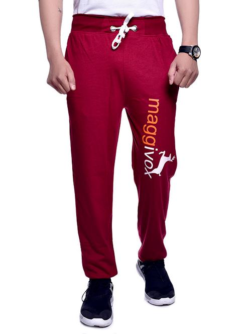 red cotton full length track pant - 16053913 - Very Small Image - 1