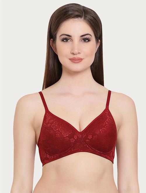 maroon lace bra - 16055152 - Very Small Image - 1