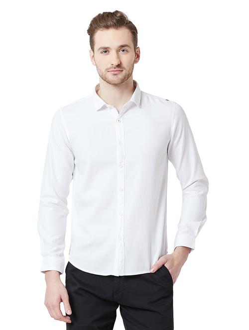 white solid casual shirt - 16055558 - Very Small Image - 1
