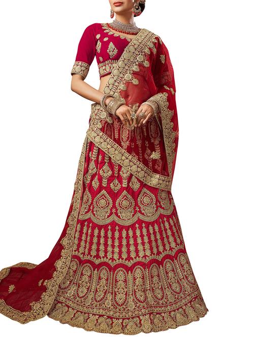 embroidered flared lehenga - 16055851 - Very Small Image - 1