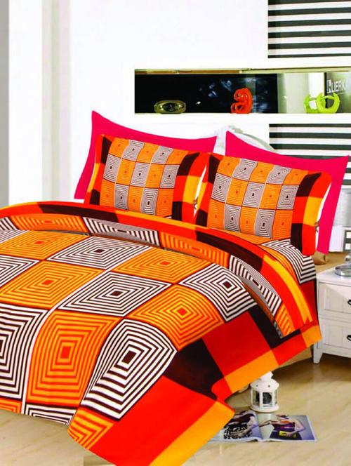 polycotton 140 tc double bed sheet with 2 pillow covers - 16056342 - Very Small Image - 1