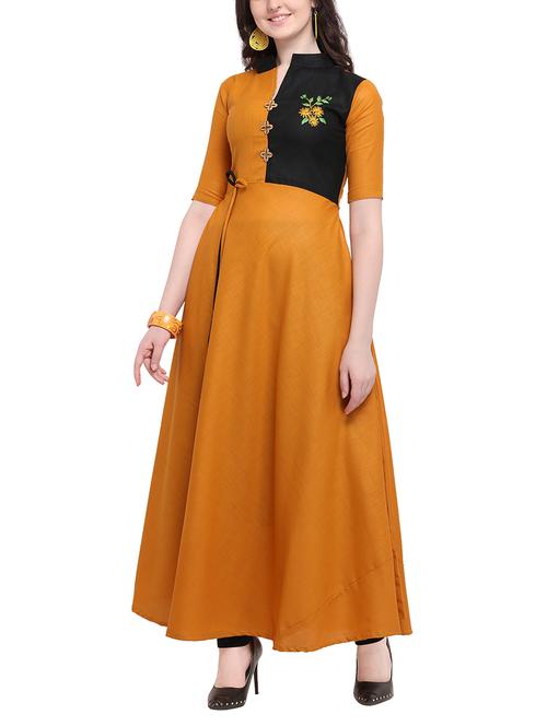color block flared maxi dress - 16057166 - Very Small Image - 1