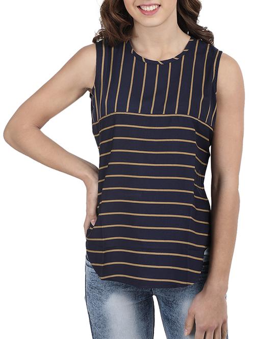 round neck striped maxi dress - 16057593 - Very Small Image - 1