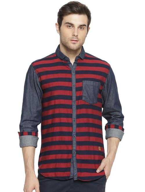 red striped casual shirt - 16059133 - Very Small Image - 1