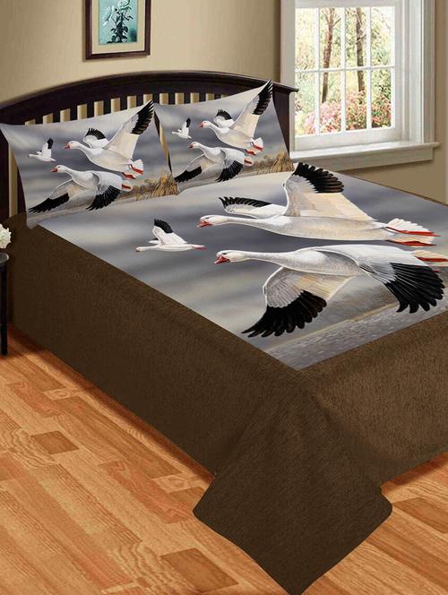 polycotton king size double bed sheet with 2 pillow covers - 16059351 - Very Small Image - 1