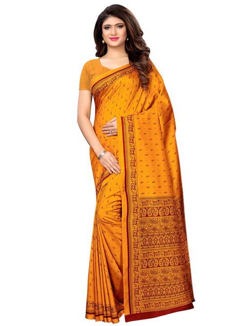 art silk printed saree with blouse - 16059571 - Very Small Image - 1