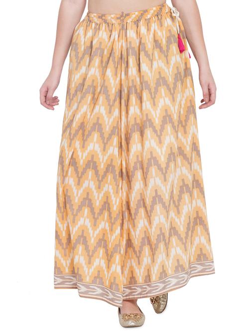 yellow ikat a-line skirt - 16060147 - Very Small Image - 1