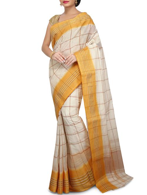 checkered tant saree - 16061008 - Very Small Image - 1