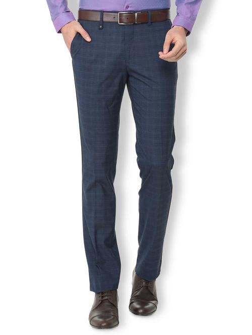 blue solid formal trouser - 16061499 - Very Small Image - 1