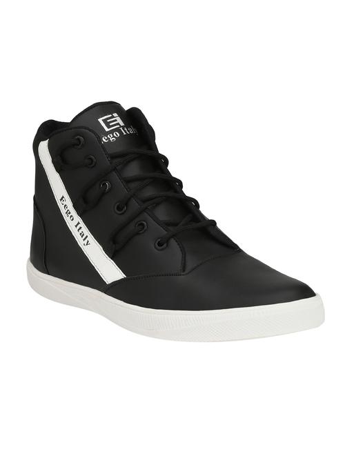 black leatherette lace up sneakers - 16062099 - Very Small Image - 1