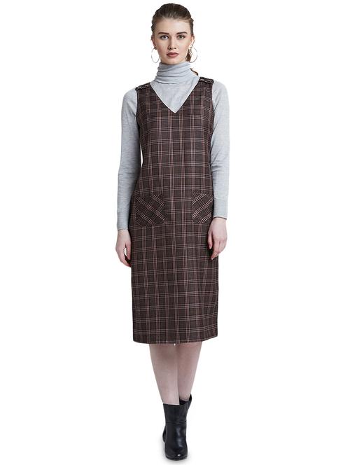 checkered pinafore dress - 16062300 - Very Small Image - 1
