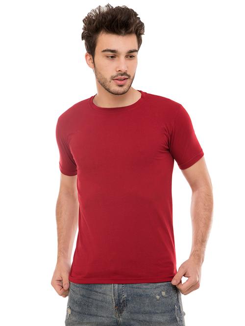 maroon solid tshirt - 16062601 - Very Small Image - 1