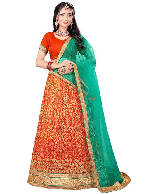 embroidered a-line lehenga  - 16063344 - Very Small Image - 1