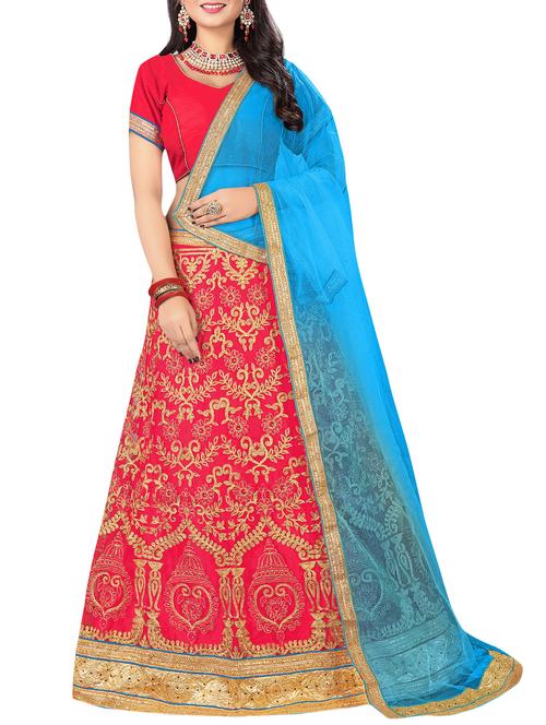 embroidered a-line lehenga  - 16063353 - Very Small Image - 1