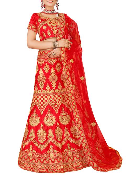 embroidered a-line lehenga  - 16063370 - Very Small Image - 1