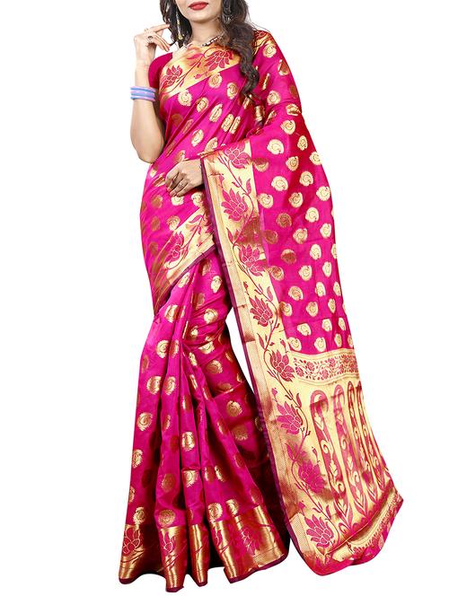 paisley zari motif banarasi saree - 16064054 - Very Small Image - 1