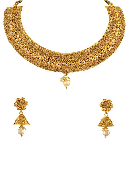 gold brass choker necklace - 16064766 - Very Small Image - 1